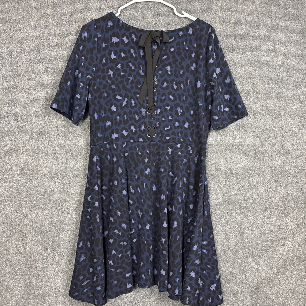 Kate Spade Dress Womens Size L Blue Ponte Leopard Print - Picture 2 of 7